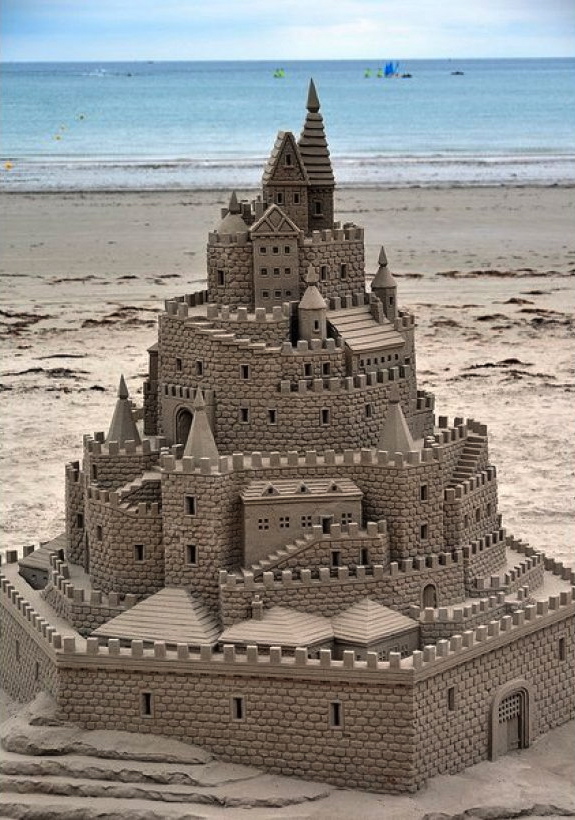 beach amazing sand castles