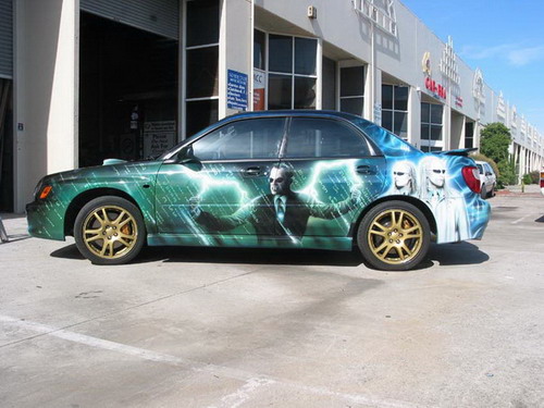 Crazy Matrix paint jobs on two cars