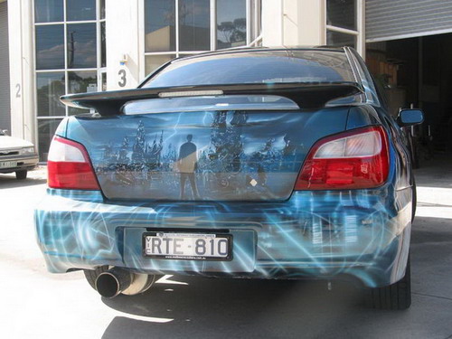 Crazy Matrix paint jobs on two cars