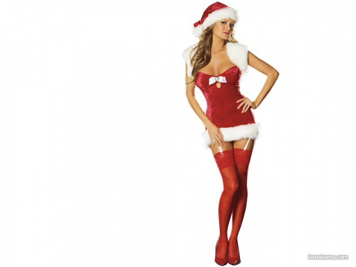 Sexy girls dressed as Santa