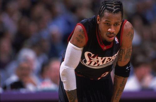 Allen Iverson has been "talking practice" in 12 years.  Which is the same year he introduced the shooting sleeve.