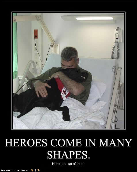Heros come in many different shapes and sizes. Here are two together.