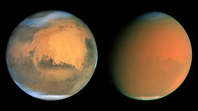 Planet wide dust storm on Mars.