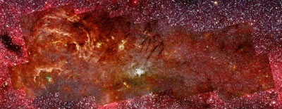 Spitzer Color Mozaic of the galactic center.