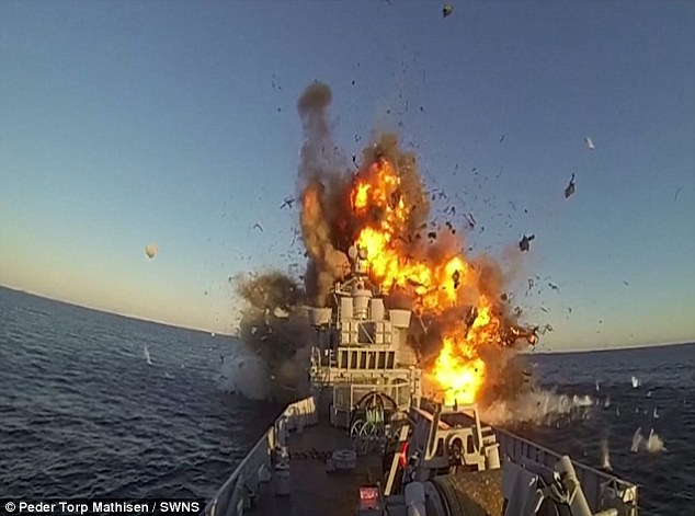 The moment a missile struck this ship.
