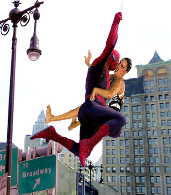spiderman saves the girl! haha