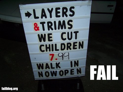 Who wouldn't pay 7.99 for someone to cut their kids?