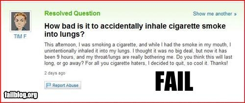 Cigarette Fag Fail
