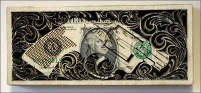dollar bill art laser cut dollar bill