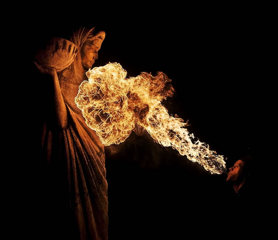 blowing fire photography