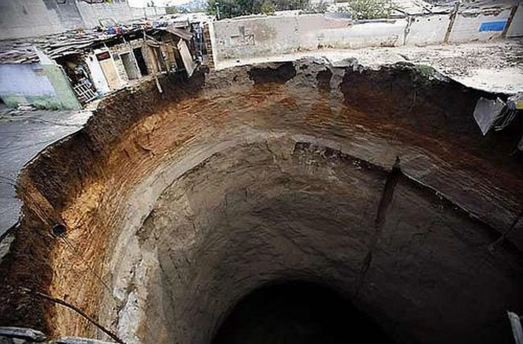 Guatemalen Sink Hole.  This occured quite recently and engulfed nearly a dozen homes, killing at least 3people.