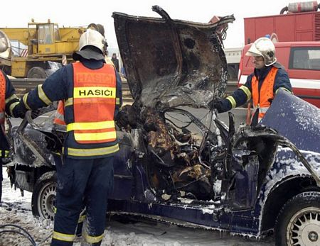 Multiple Passanger Car catches fire
