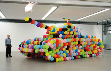tank made of just balloons