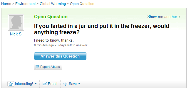 Hilarious Yahoo Q and A