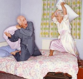 Elderly Pillow Fight