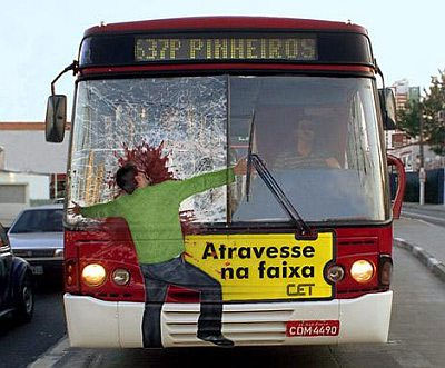 Brazilian ad for pedestrian safety awareness.