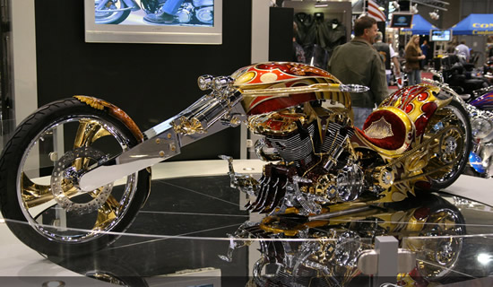 Custom bike with gold parts