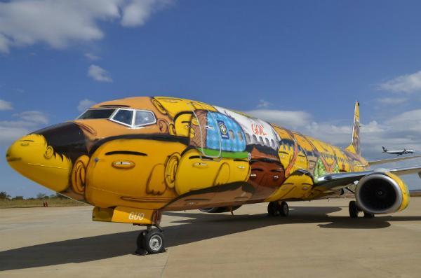 Plane decorated for the Brazilian team.