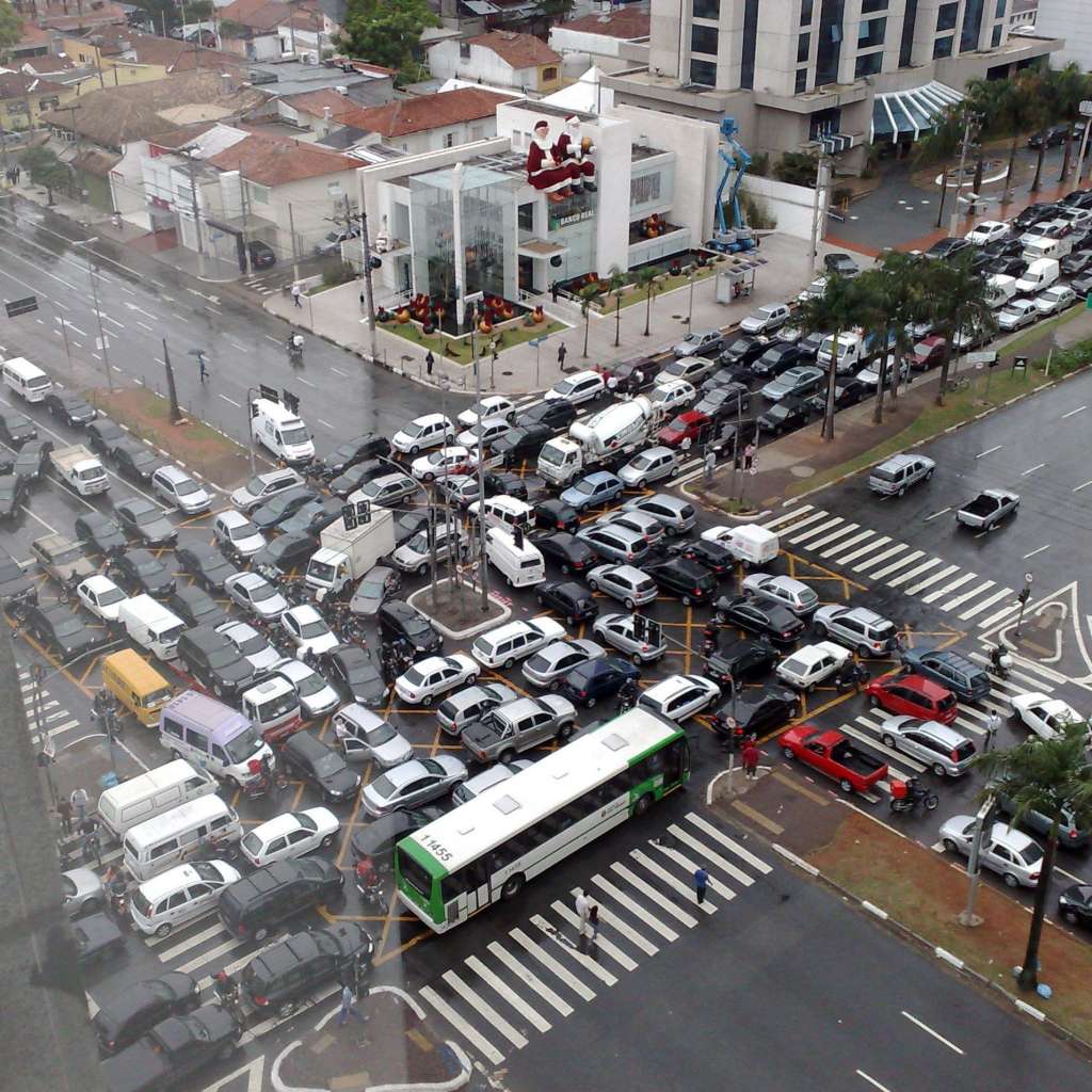The kind of traffic to expect if you go to Sao Paulo.