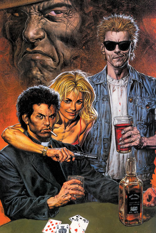 Preacher. Awesome comic book about a priest with the ability to control people's will. In the early 2000s, Columbia pictures was looking into making this into a movie. Because of budget concerns and the difficulty of adapting it into a movie, this project was stalled, permanently.