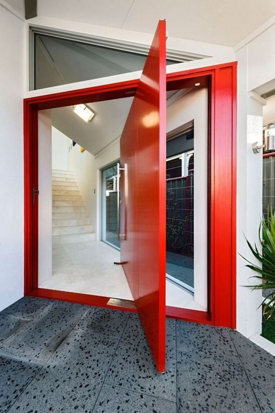 red front door modern