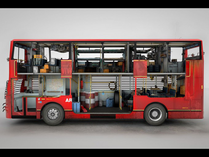 The double decker bus. If you live in the UK, you can get some nice living quarters in this. Just make sure you stay on smooth tarmac, and don't count on quick getaways.