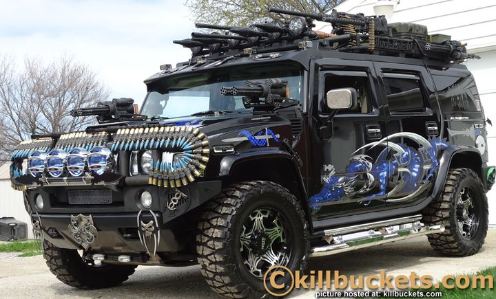 The intimidator. Skulls and snakes are cool, but they're not gonna scare any zombies. Should have protected those windows. Zombies love to punch windows.