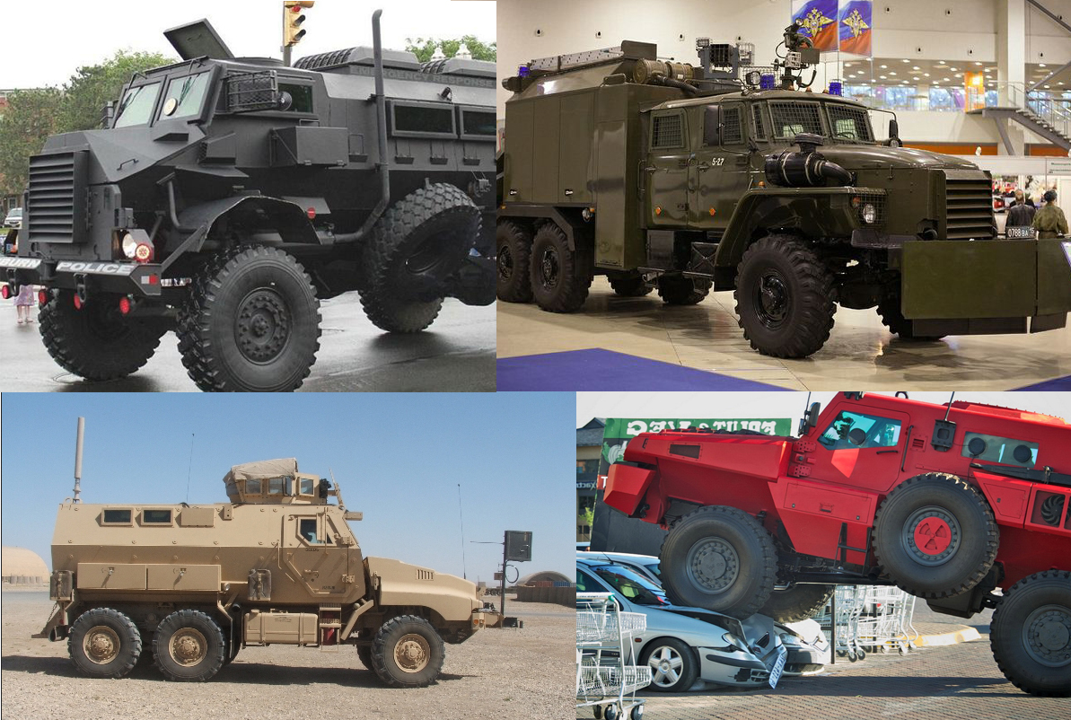 The military vehicles. It doesn't get any better than this in terms of protection, and all terrain ability. It already comes armored so there's no need for modifications. It even has living quarters. That is if you can get to a military base. Also, you will need to be well supplied in fuel.