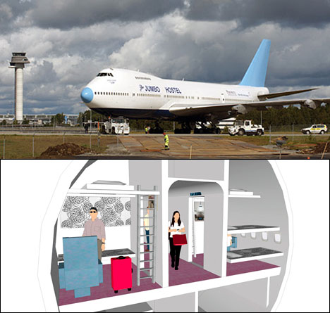 Jumbo Jet Converted Into A Hostel