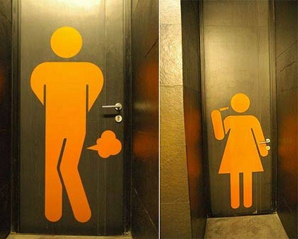 Creative bathroom signs