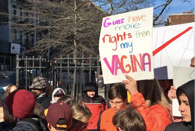 Kids walkout of schools to protest guns with creative signs