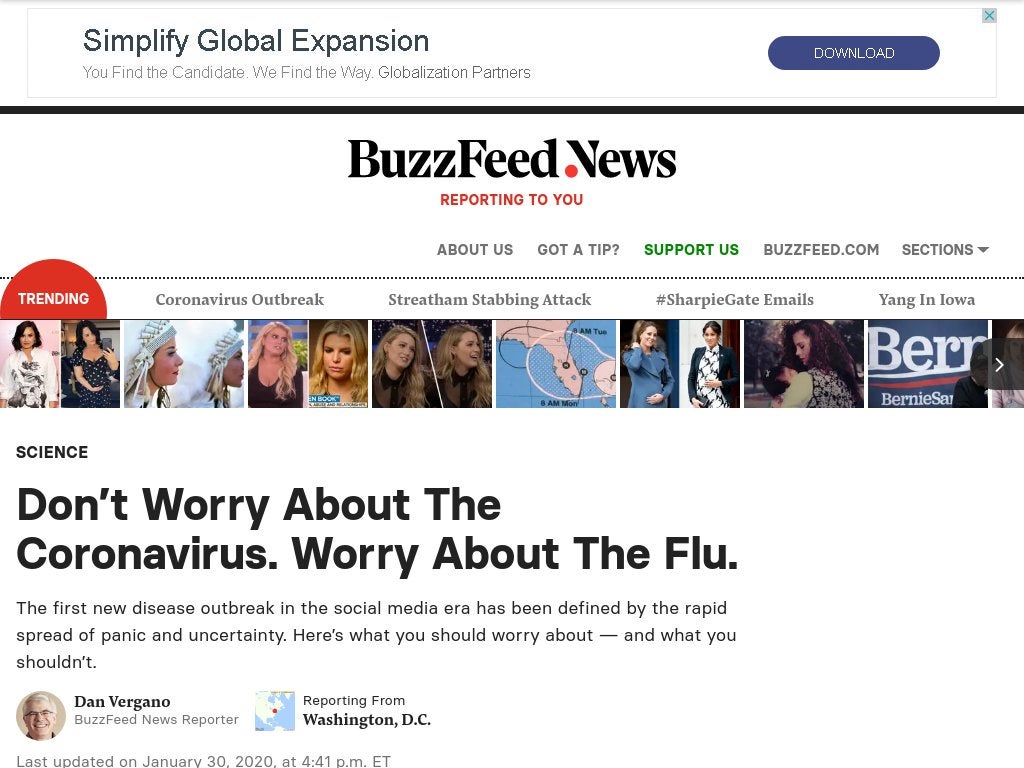 web page - Simplify Global Expansion Download You Find the Candidate. We Find the Way. Globalization Partners BuzzFeed News Reporting To You About Us Got A Tip? Support Us Buzzfeed.Com Sections ... ....................... Trending Coronavirus Outbreak Ema
