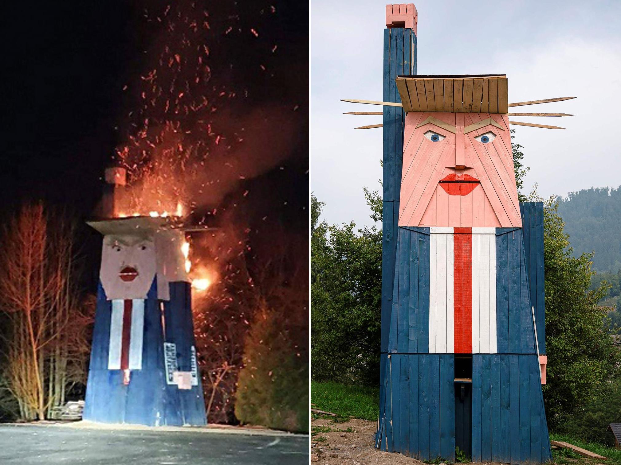 Trump statues haven't done well around arsonists lately