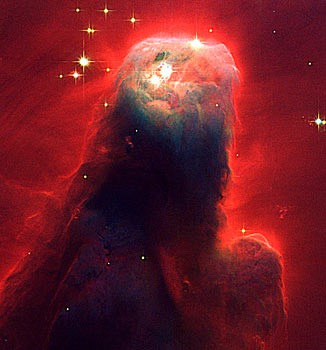 In sixth place is the Cone Nebula. The part pictured here is 2.5 light years in length (the equivalent of 23 million return trips to the Moon).