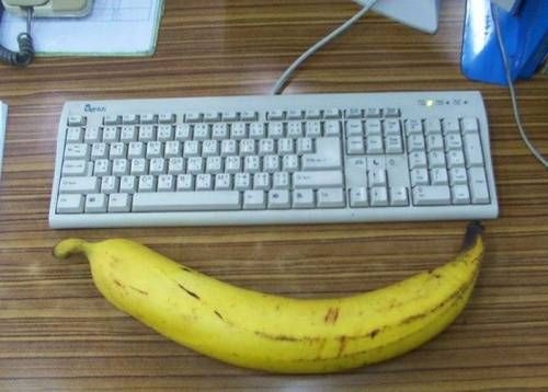 A banana the size if a keyboard
