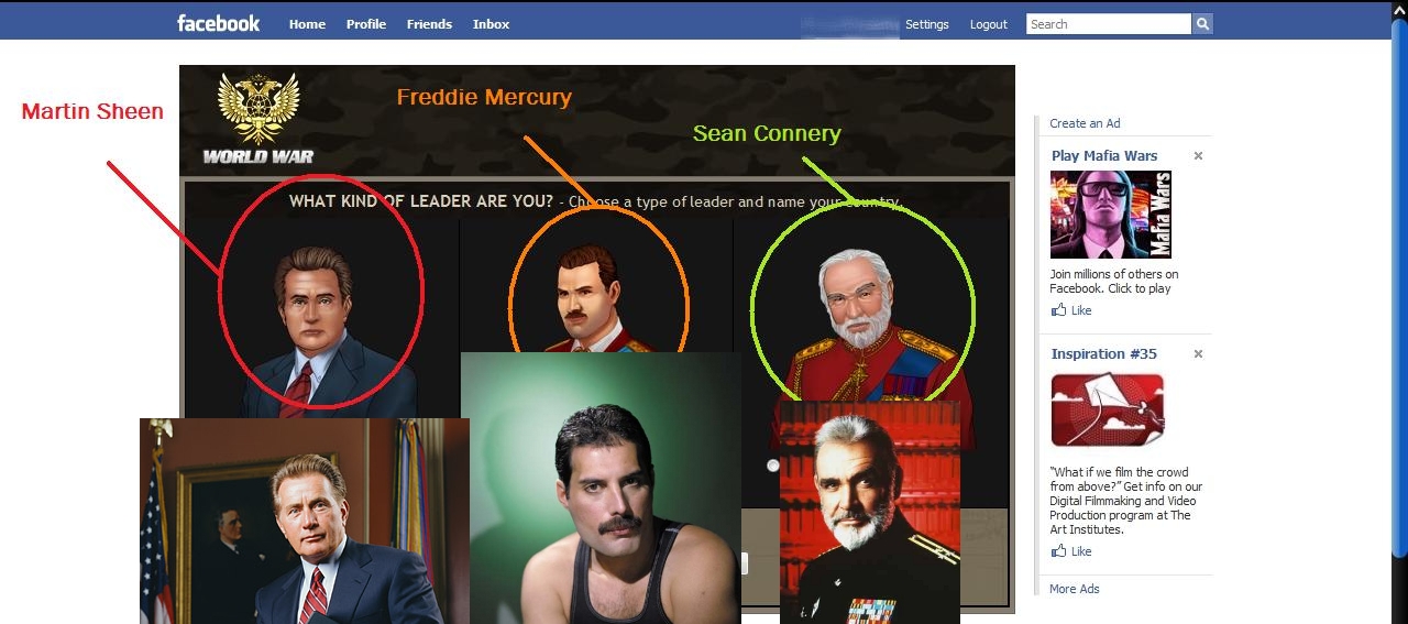 uncanny resemblance in facebook world war game 
