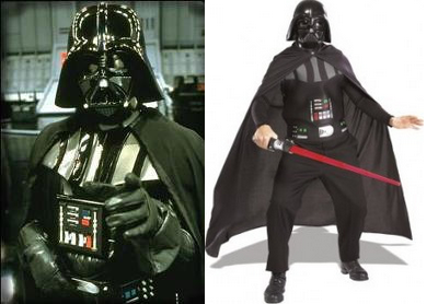 7.) Darth Vader - The outfit as a whole really isn’t that bad, but there’s two big problems. First Darth had gloves, and second he didn’t ever wear casual slacks and wingtips.