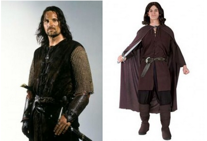 9.) Aragorn - Oh, that’s a really awesome Frodo Baggins Hobbit outfit! Wait…oh you’re Aragorn, didn’t he have a bigger sword?