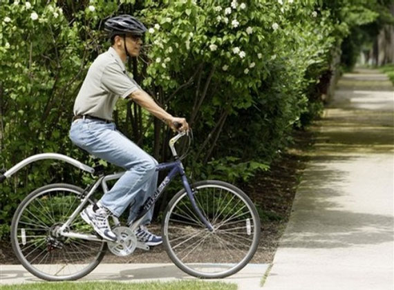 Barack Obama And His Bike