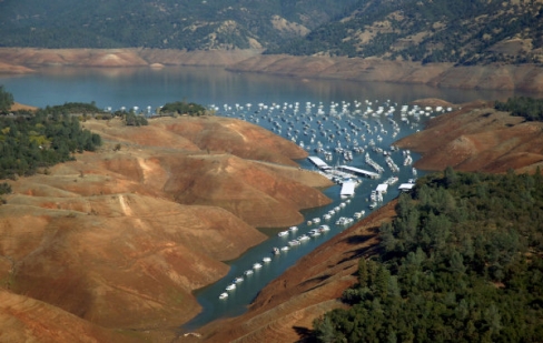 AFTER: Now, Lake Oroville in Northern California has about 1 million acre-feet of water. The photo was taken in November 2008. The drought has affected bodies of water all across the state.