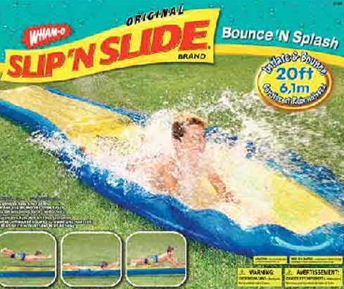 slip n slide 80s - Bounce 'N Splash Wwand Original Slip Inside Brand 20ft &,6,lm w Maryng