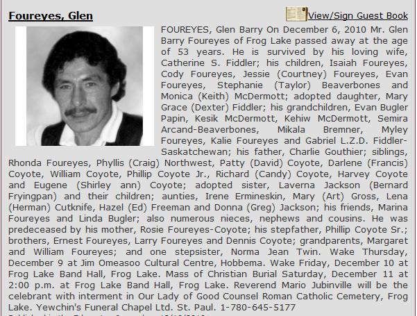 Real obituary...quite the names in that family, including a Fryingpan.