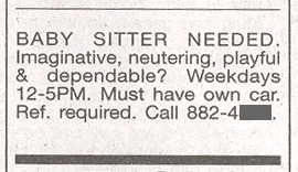 Funny Classified ads
