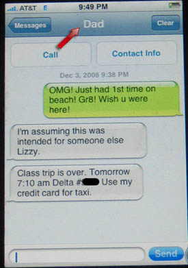 This daughter accidentally sent a text message letting her dad know a little too much.