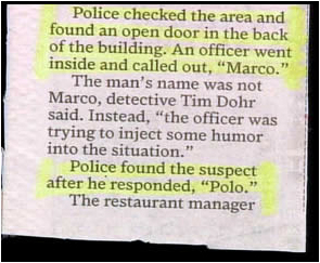 Funny Police Blotters
