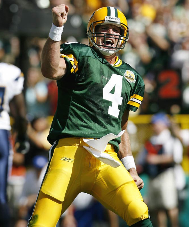 Bret Favre has thrown for 61,655 yards and 442 TDs in 17 years and won a Superbowl over the Patriots