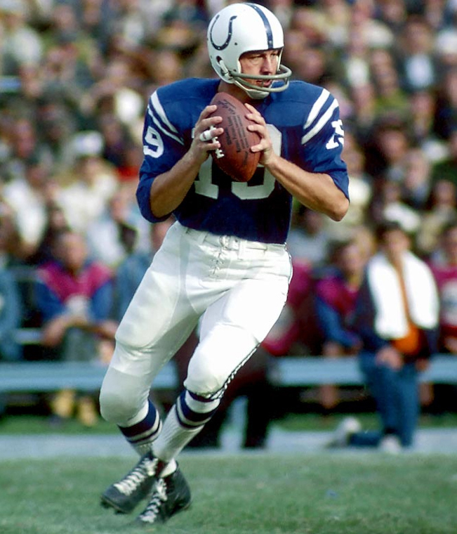 Johnny Unitas is best known for leading the Colts to a heart-stopping overtime win over the Giants in the game dubbed The Greatyest Game Ever Played. He finished his career with 40,239 yards and 290 TDs.