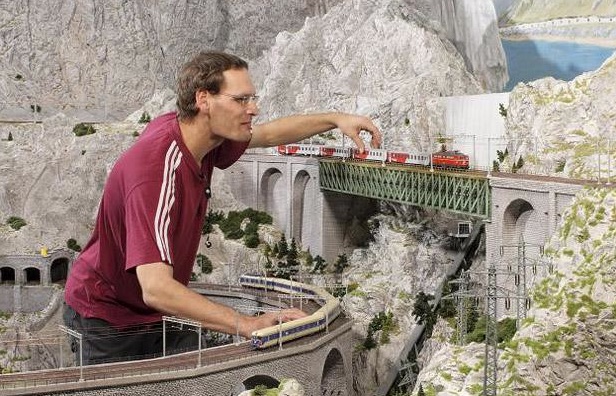 Twin brothers Frederick and Gerrit Braun, 41, began work on the 'Miniatur Wunderland' in 2000