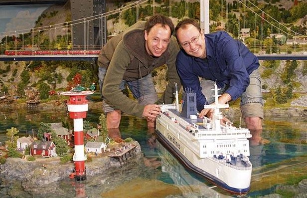 The Scandinavian part has a 4ft long passenger ship floating in a fjord.Â­