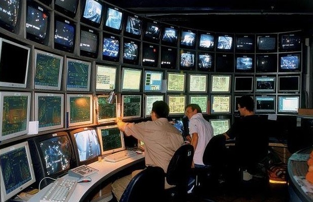 The whole system is controlled from a massive high-tech nerve center.